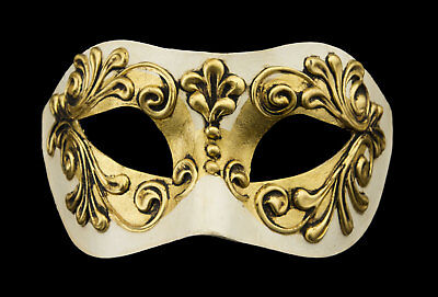 Mask from Venice Colombine IN Paper Mache White And Golden Mixed 22333 V78