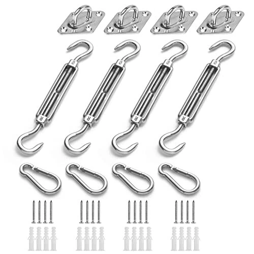 HOMPER Kit de Fixation pour auvent Voile d'ombrage Robuste en Acier Inoxydabl...