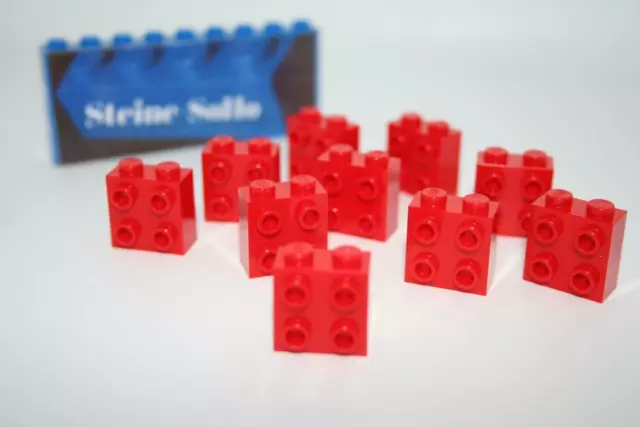 Lego (c) 10x Konverter - 2x1x2 - rot - 22885 - Ritterburg, Castle - red