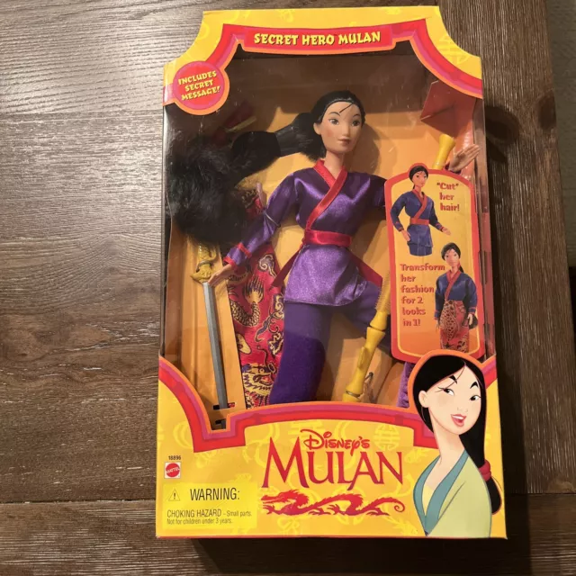 Disney's Mulan Secret Hero Mulan 2 Looks in 1 Doll 1997 Mattel 18896 