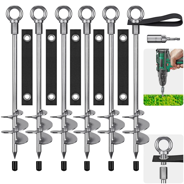 Relaxdays Lot 4 piquets de fixation, sardines pour tentes, tonnelles