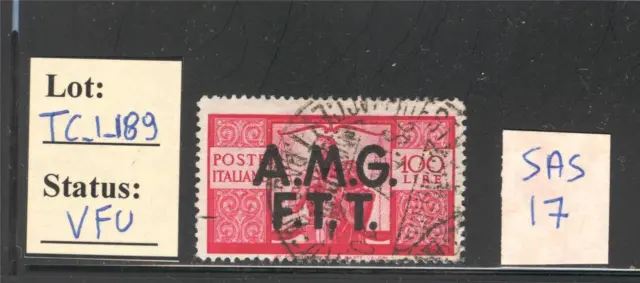 TC_1_189. TRIESTE (AMG FTT). 1947 100 L."DEMOCRATICA" stamp. VFU