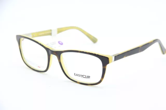 New Easy Clip Tk948 Tortoise Yellow Authentic Eyeglasses 54-18