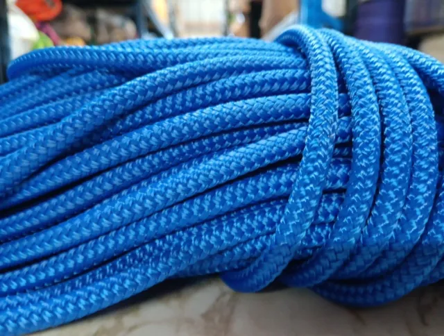 1/4 x 106 ft. Double Braid-Yacht Braid Nylon rope. Marine Blue