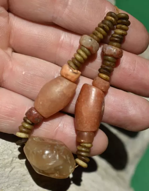 Ancient Agate Stone Excavated Djenne Dig & Antique Bone Tribally Used Beads Mali 2