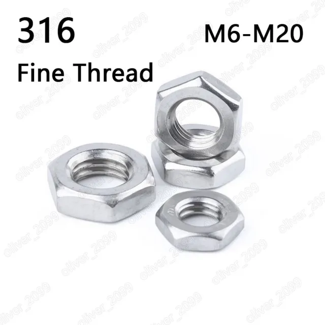 Venti sottili 316 acciaio inox dadi esagonali sottili M6 M8 M10 M12 M14 M16 M18 M20