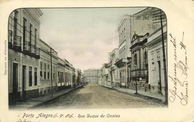 brazil, PORTO ALEGRE, Rua Duque de Caxias (1906) Postcard