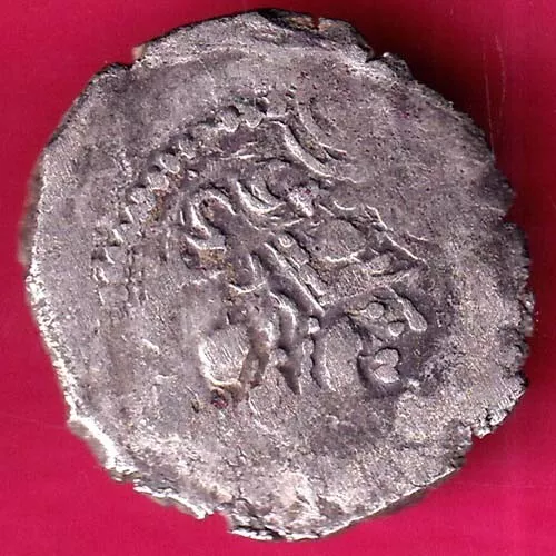 antigua India Indo-Sasánida rey busto moneda rara #T47