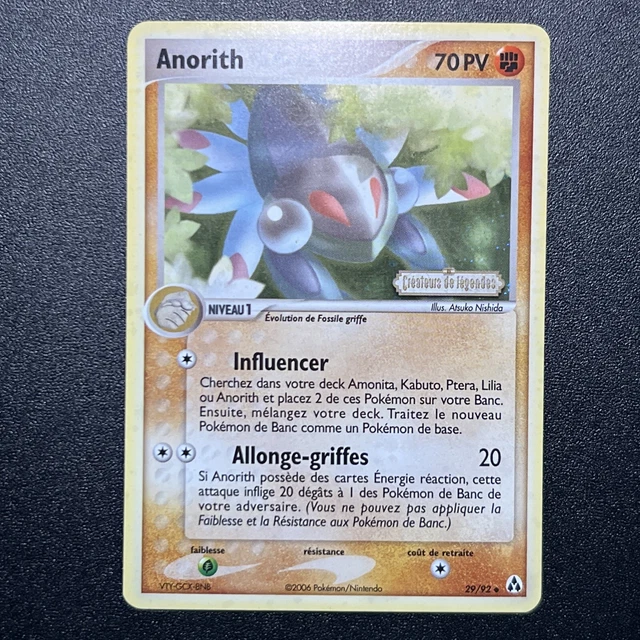 Pokémon: ANORITH.  70 PV  -  EX CRÉATEURS DE LÉGENDES.  29/92  -  REVERSE