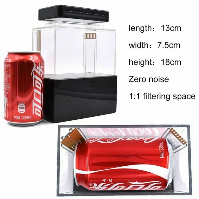 Mini Aquarium Fish Tank Home Desktop Water Filtration Led Light Decor Tank 6
