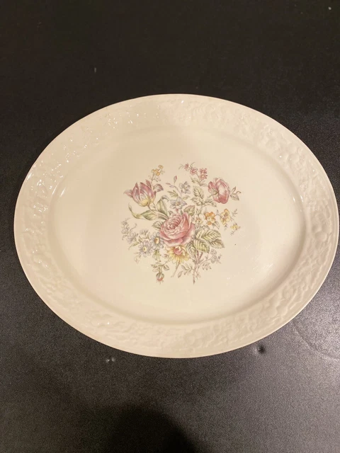 11” Eggshell Theme Oval Serving Platter by HOMER LAUGHLIN