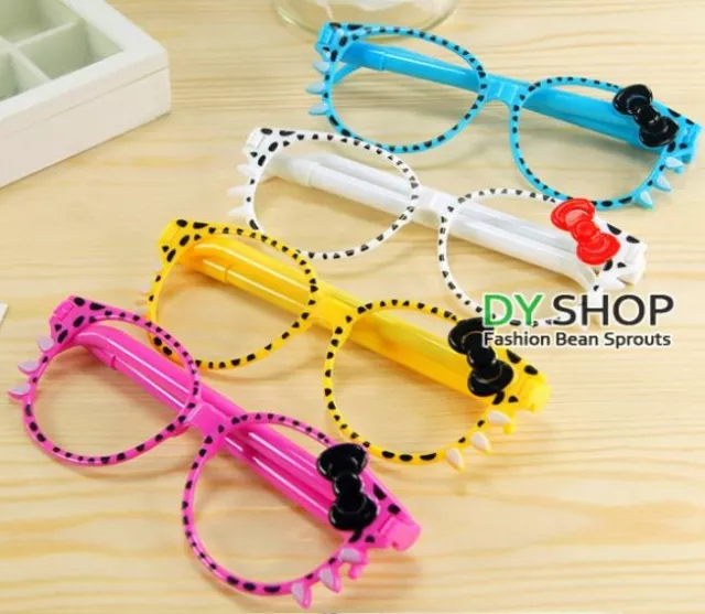 Cool Cat bow glasses frame pen cute stationary kids gift party loot bag 2 pens