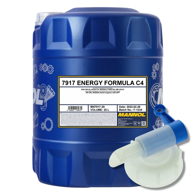 Huile Moteur Mannol 5W-30 Energy Formula PSA 1 Litre - Compatible Mercedes, Peugeot, VW