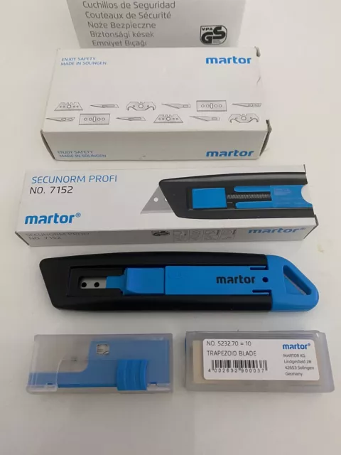 Martor Sicherheitsmesser SECUNORM PROFI Nr. 07152 10 STÜCK & 100 Klingen