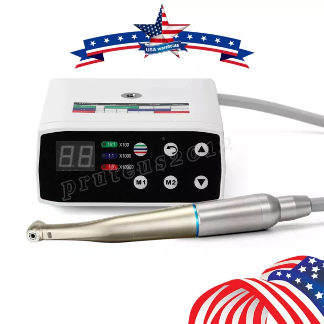 USA Dental Electric Motor with 1:1 Fiber Optic Contra Angle Handpiece