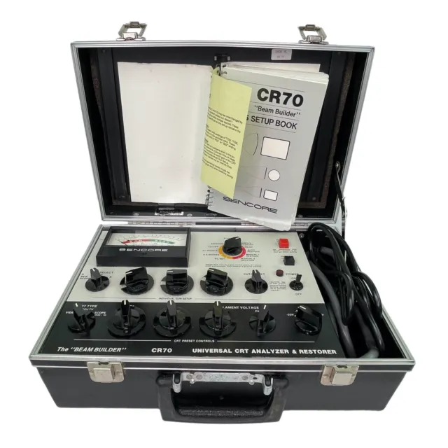 Sencore CR70 Universal CRT Analyzer & Restorer w/ Manual, Only 1 Adapter Missing