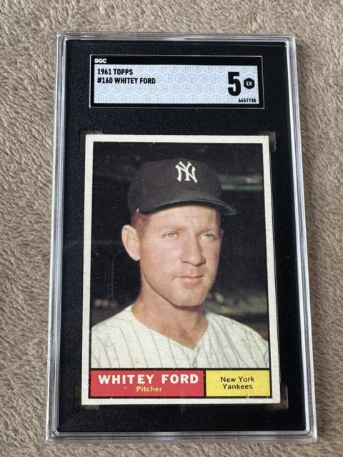 1961 Topps Whitey Ford #160 SGC 5 Ex New York Yankees HOF Vintage