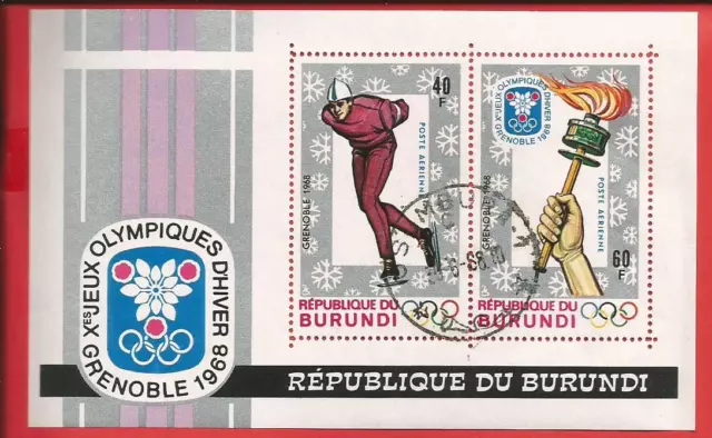 Olymp.Winterspiele Grenoble Eisschnellauf Fackel Block 26A Burundi