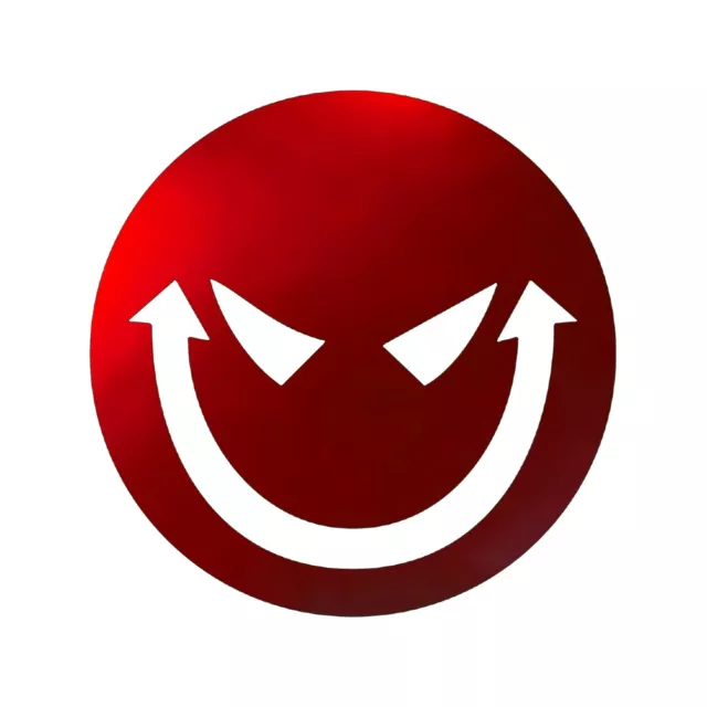 Smiley Decal - Evil Smile Sticker - Select Chrome Color And Size