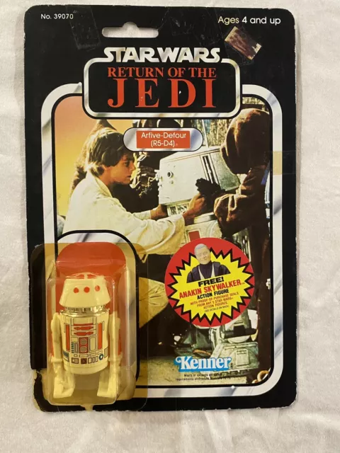 Vintage Kenner Star Wars R5-D4 MOC Figure Card 77 Back! ROTJ No POP