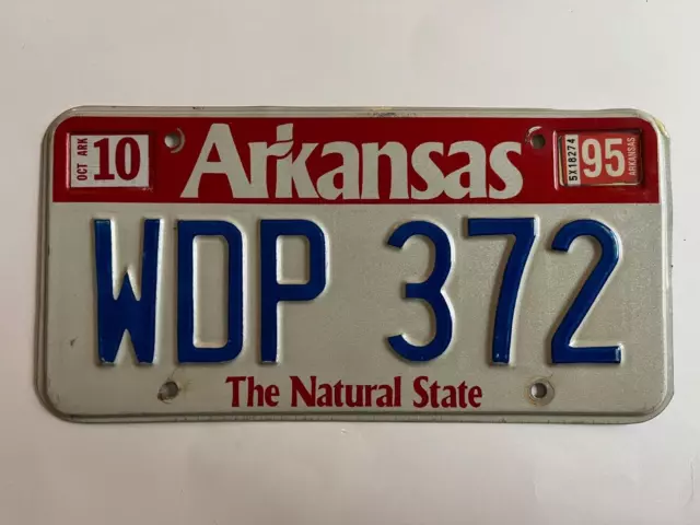 1995 Arkansas License Plate All Original "The Natural State" Slogan