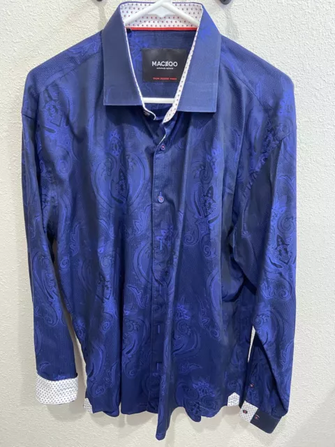 Maceoo Men's Size 5 (XL) Long sleeve button down Shirt Paisley/abstract