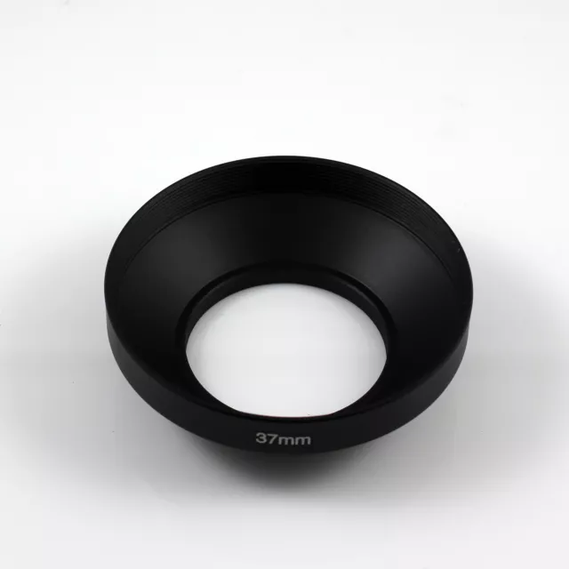 37mm Aluminium Metal Lens Hood for Wide-angle lens Screw In Black Color