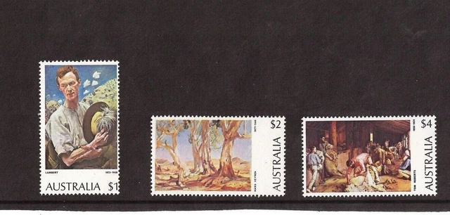 Mint 1974 Paintings $1,$2,$2 Stamp Set Of 3