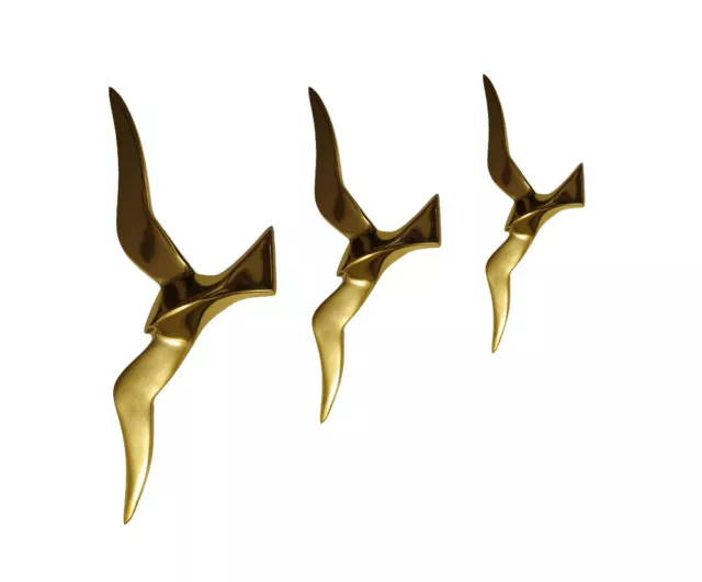LARGE Metal Flying Birds Wall Mount Eagle Seagull Set of 3 pcs
