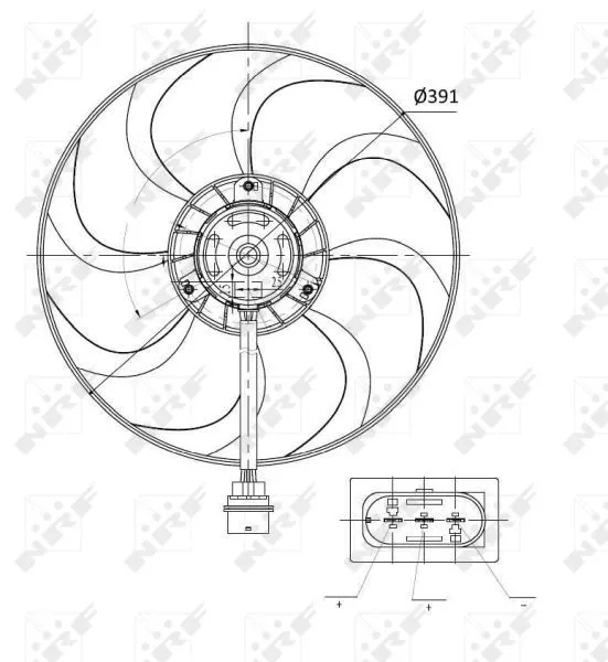 Nrf Lüfter Kühlerlüfter Lüftermotor Kühler Für Seat / Skoda / Vw 3