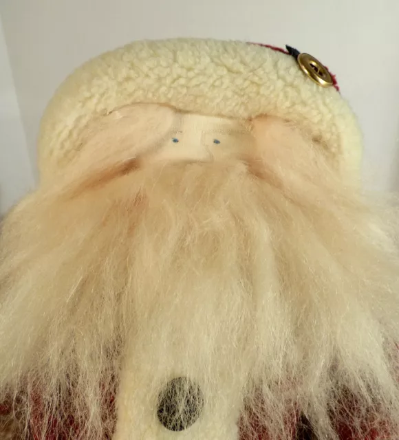 Vintage Woof & Poof Stuffed 25 " Tall Santa Christmas Doll with Bell