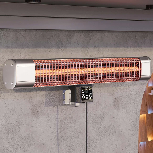 ROBERTO | Wandheizstrahler | Edelstahl | 2400W | 3 Heizstufen | Heizstrahler ...