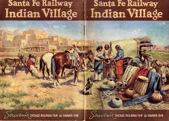Santa Fe Railway Souvenir Bkt Indian Village Exhibit 1948 Chicago Railroad Fair
