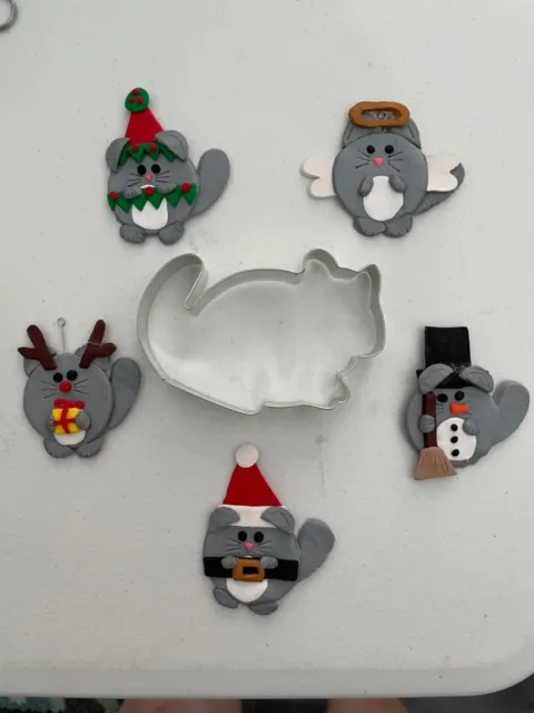 Never displayed Chinchilla ornaments and cookie cutter.