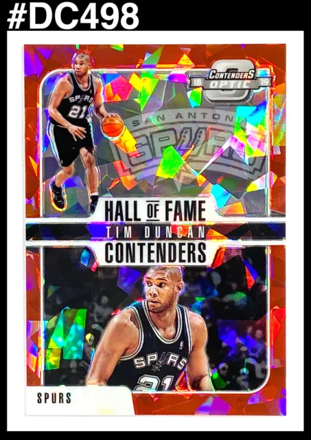 2018 Panini Contenders Optic Prizm Red Cracked Ice Tim Duncan