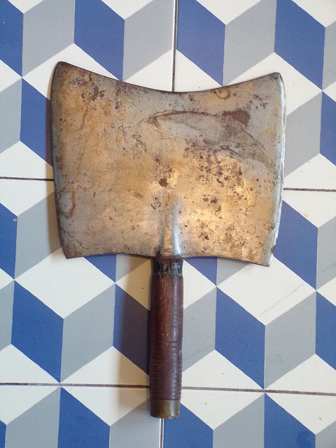 ANCIENNE FEUILLE de boucher couperet tranchoir fer forgé cuisine EUR 35