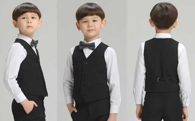 Boys Page Prom Wear Wedding Formal Waistcoat Christenings Formal Suits Vests 10