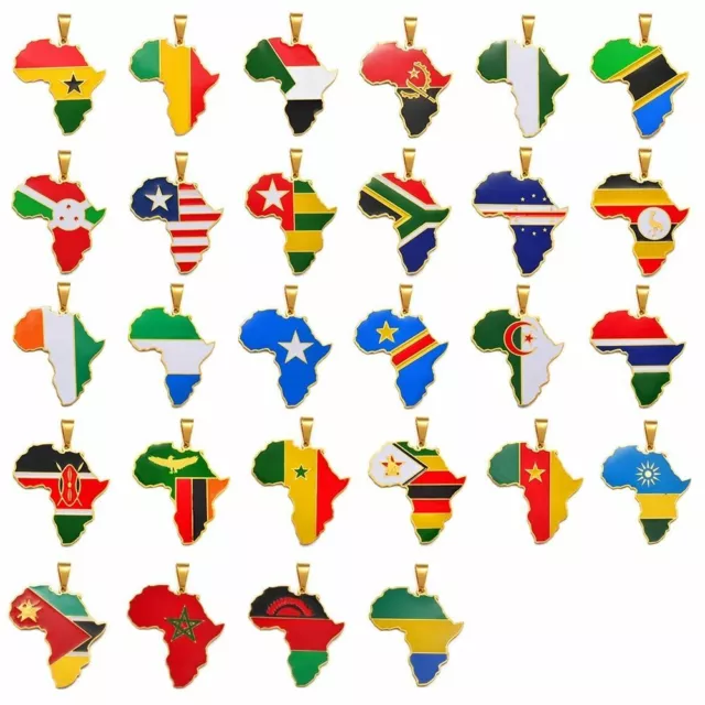 Africa Map Pendant Necklace Jewelry Ghana Nigeria Congo Sudan Somalia Uganda