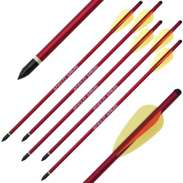 5 x 16" Aluminium Crossbow Bolts Arrows Anglo Arms Xbow Darts Hunting Arrows