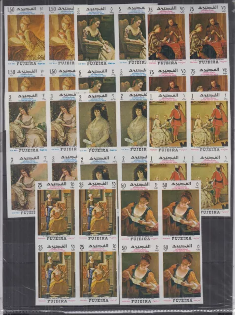 W101. 4x Fujeira - MNH - Art - Paintings - Imperf.