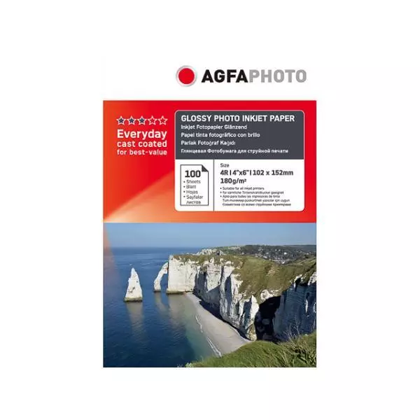 AgfaPhoto Everyday Photo Inkjet Paper Glossy 180 g 10x15 100 Bl. AP180100A6 2