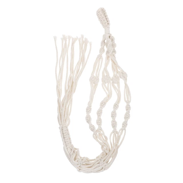 3 APPENDIABITI IMPIANTO aria Boho Makramee Tillandsia cesto sospeso corda Ha5539 EUR 20,25