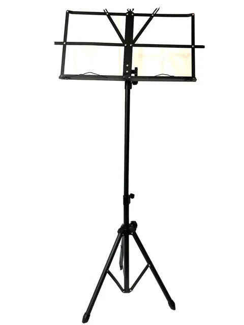 Black Metal Folding Music Stand Adjustable Tripod Sheet Mount w Bag