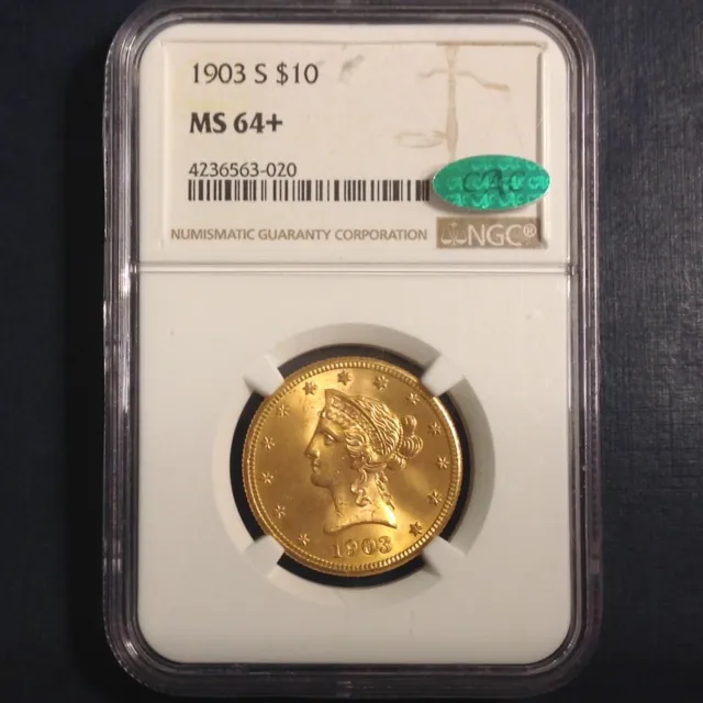 1903 S  US Gold $10 Dollars NGC MS 64+ CAC