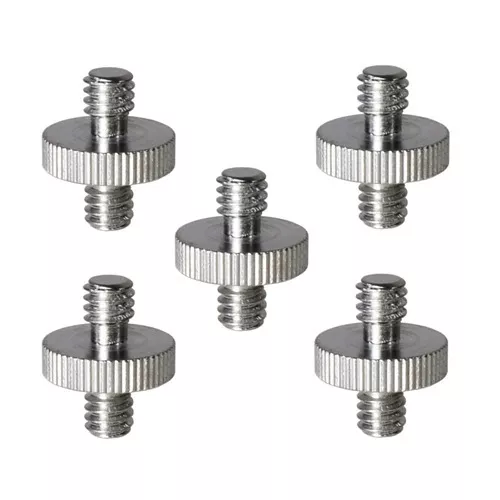 5 Pieces 1/4" Male to 1/4" Male Threaded Screw Adapter for Camera Cage/Tripod