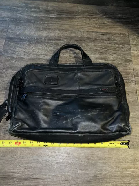 Tumi Alpha Organizer Portfolio Business Brief Leather Bag