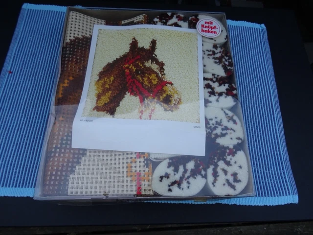 Balina Knüpfbild  Knüpfkissen Pferdekopf  40cmx40cm  Knüpfpackung knüpfen.