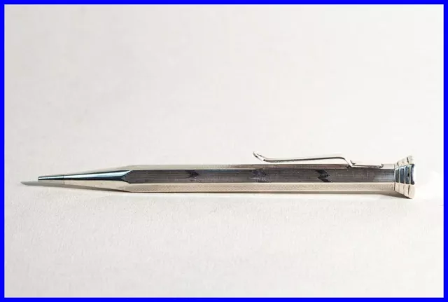 830 Silber Dreh Bleistift mit schöner Gravur um 1920 hergestellt, 6 seitig Clip