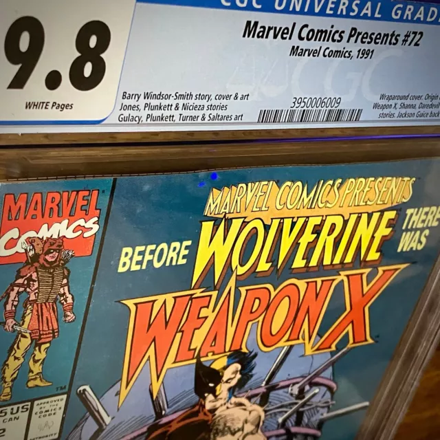 Marvel Comics Presents #72 Cgc 9.8 Wp Wolverine Origin Weapon X 1991 Mcu