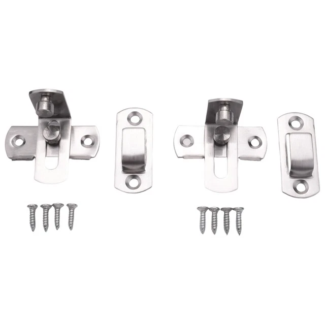 2 Pcs 90 Degree Right Angle Door  Hasp Bending  Buckle Bolt Sliding Lock  BU6
